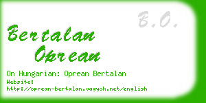 bertalan oprean business card